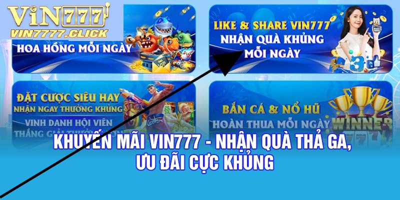 Thực hiện like, share cùng Vin777 để về phần thưởng như ý